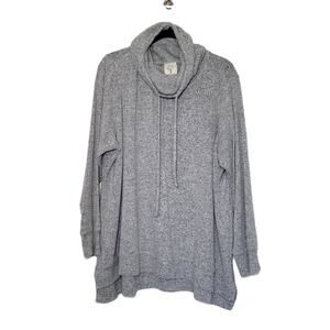 Colortree Women’s Cowl Neck Plus Size 2X Pullover Sweater Heather‎ Gray